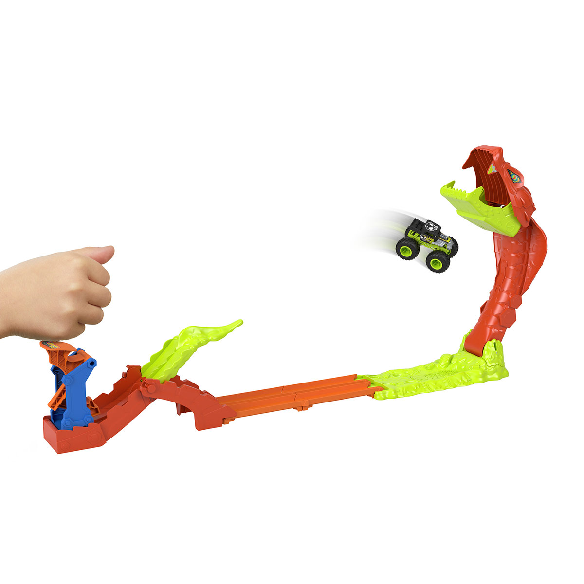 PISTA DE AUTOS HOT WHEELS MONSTER TRUCKS MORDIDA DE SERPIENTE - 3