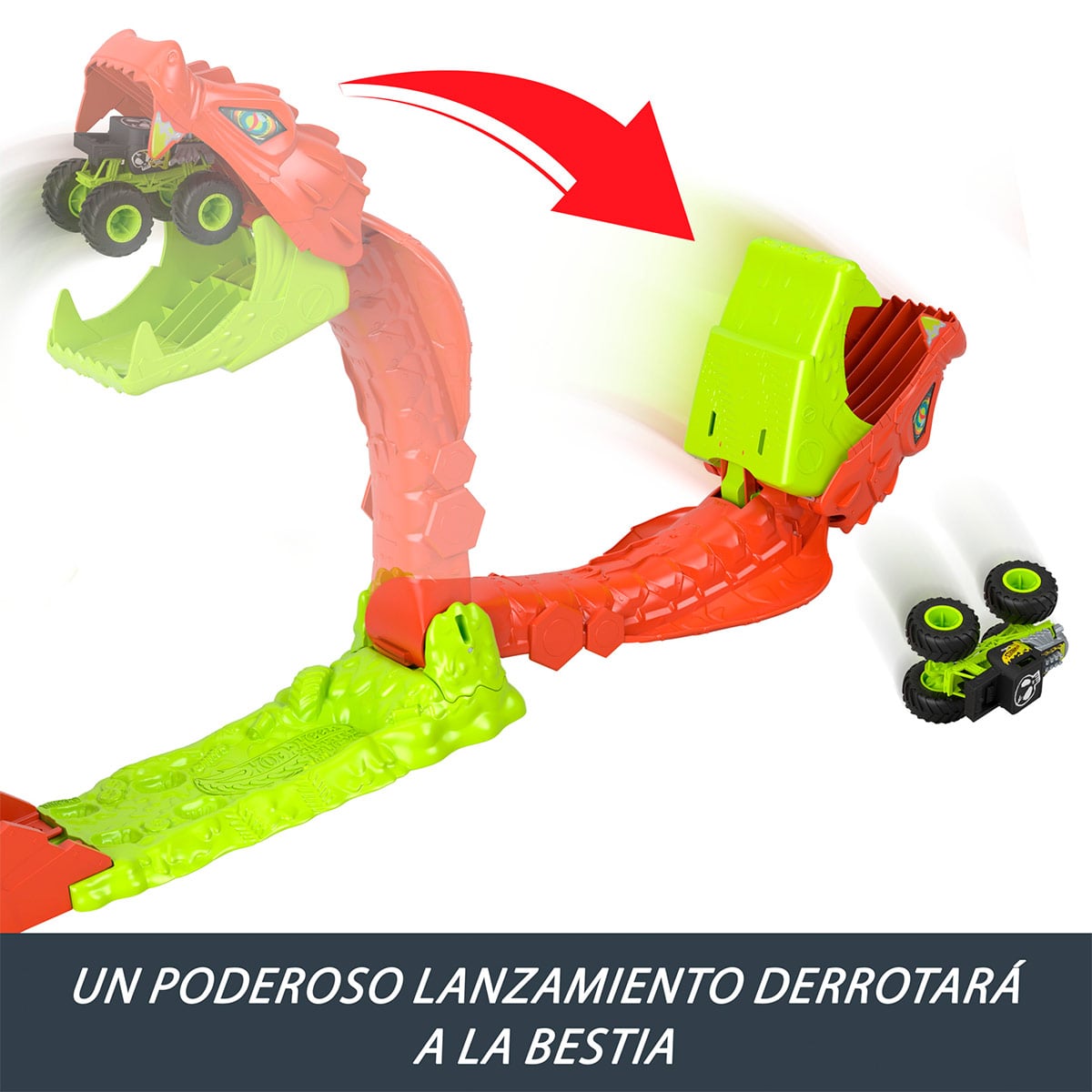 PISTA DE AUTOS HOT WHEELS MONSTER TRUCKS MORDIDA DE SERPIENTE - 6