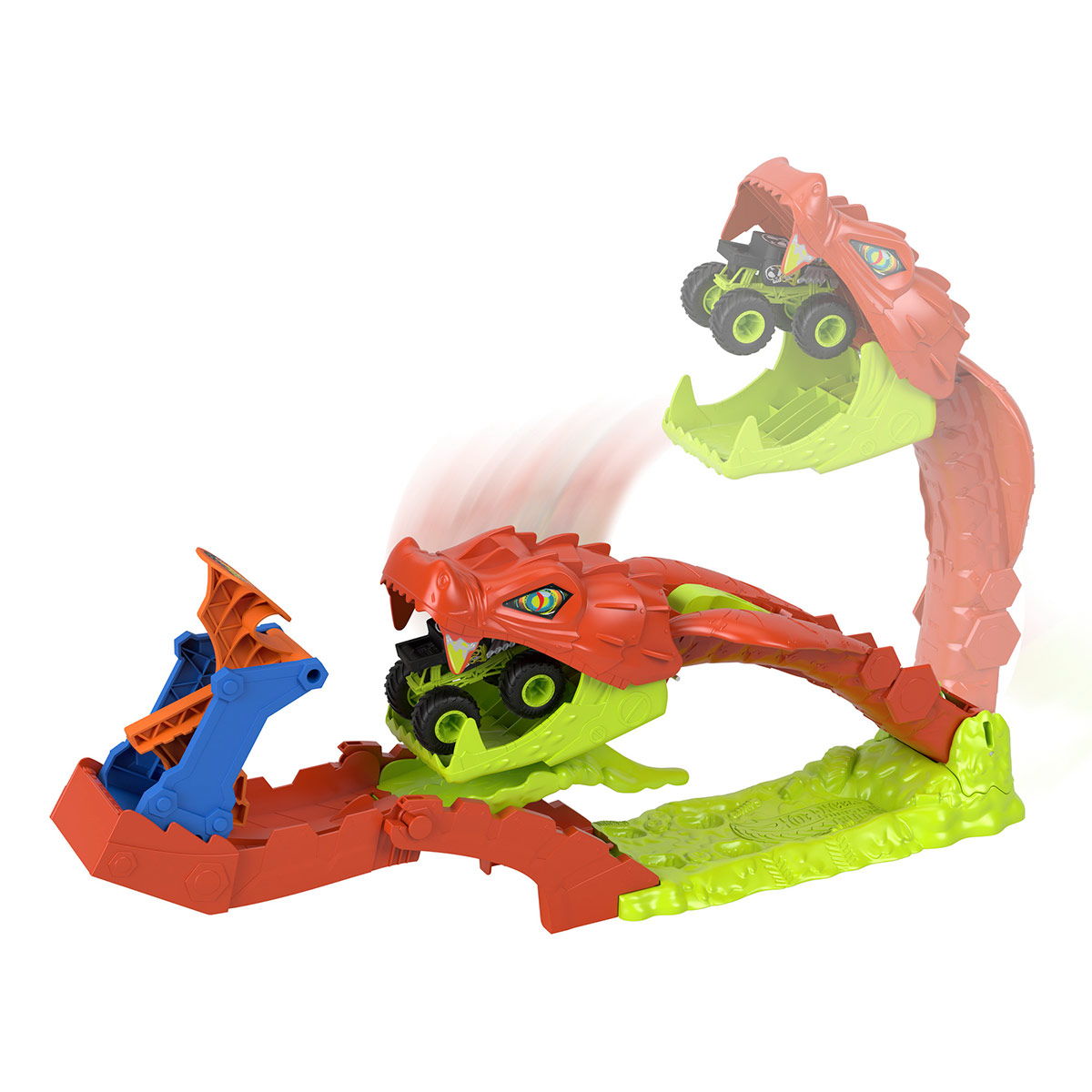PISTA DE AUTOS HOT WHEELS MONSTER TRUCKS MORDIDA DE SERPIENTE - 7