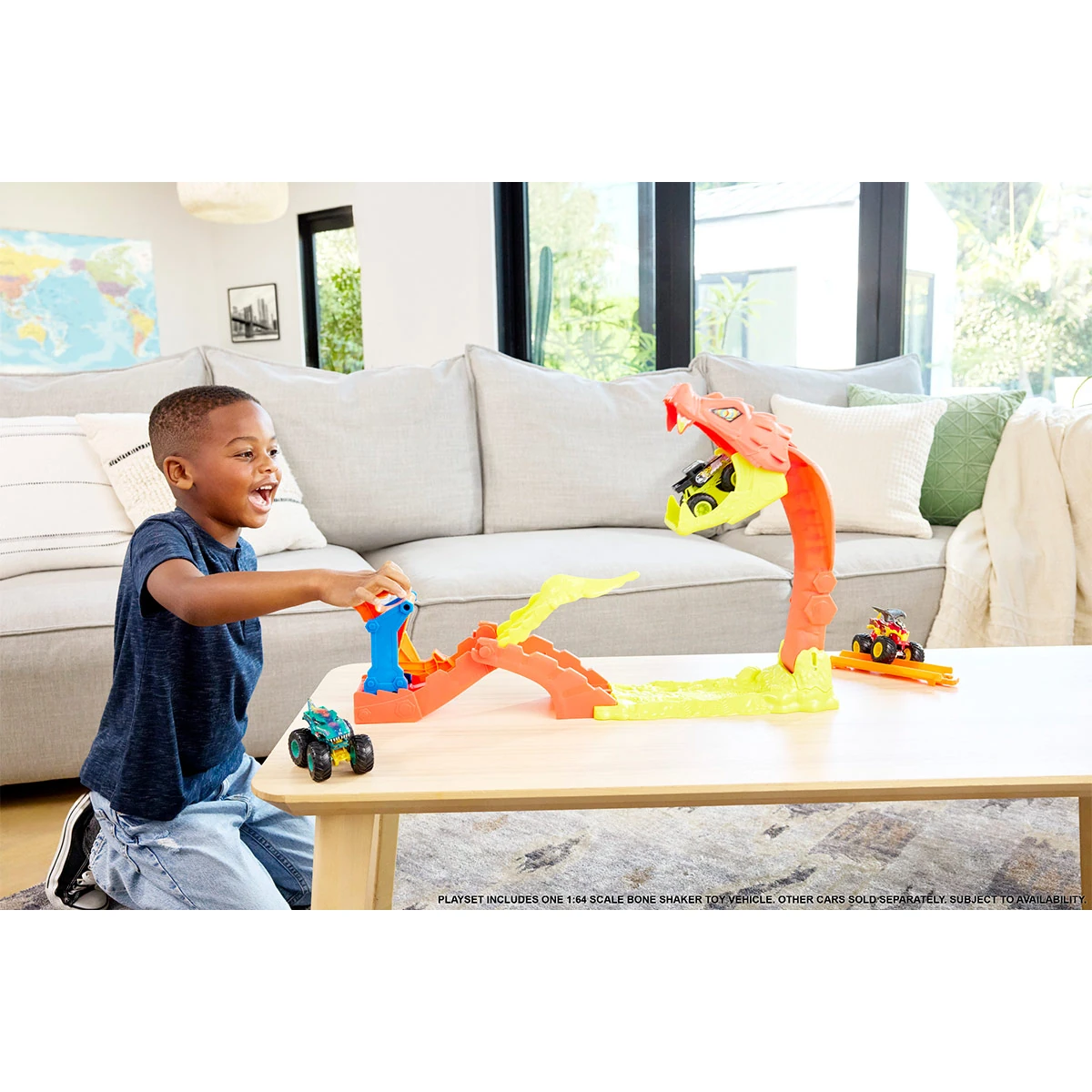 PISTA DE AUTOS HOT WHEELS MONSTER TRUCKS MORDIDA DE SERPIENTE - 9