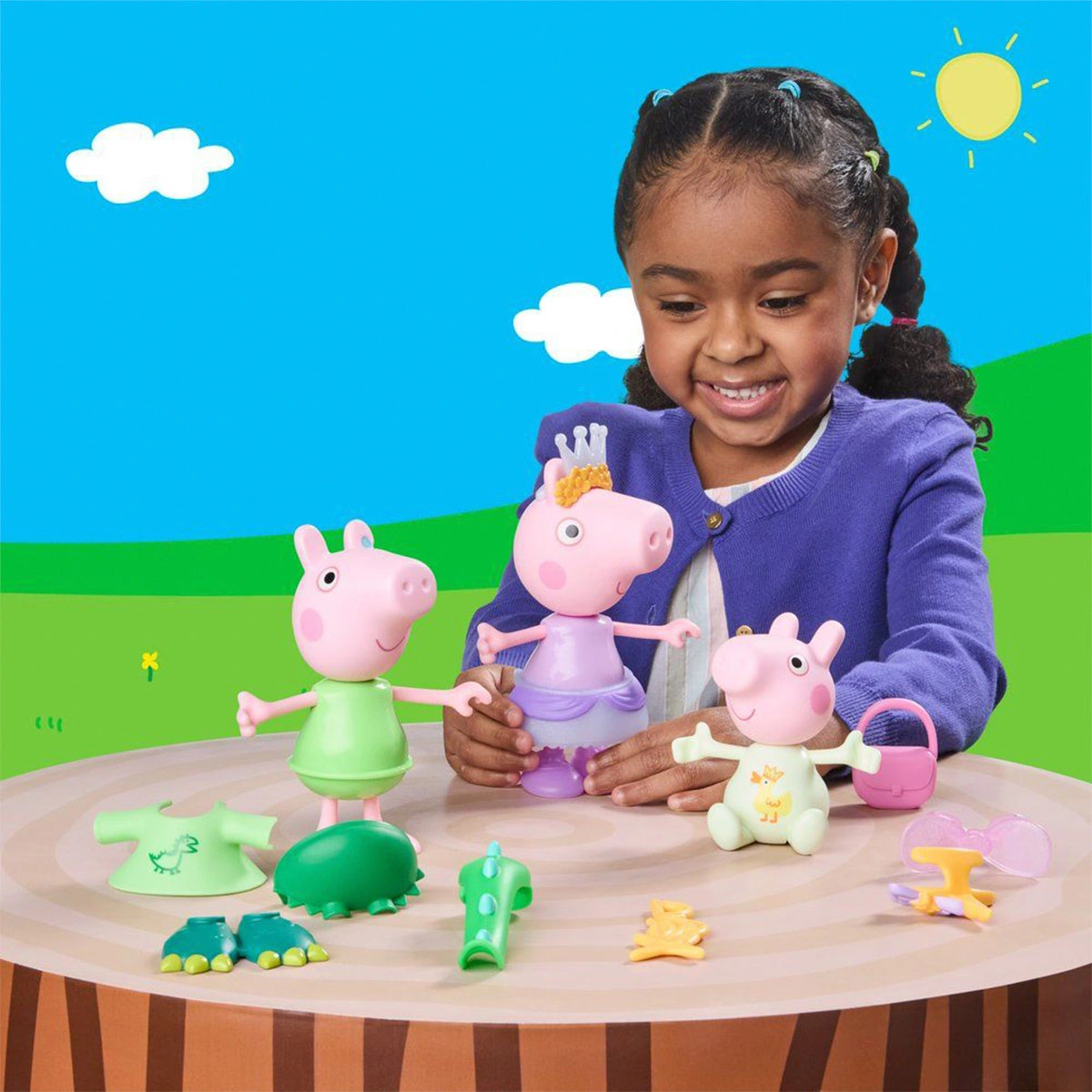 MUÑECA PEPPA PIG TRES CERDITOS VESTIDOS CON ESTILO - 6