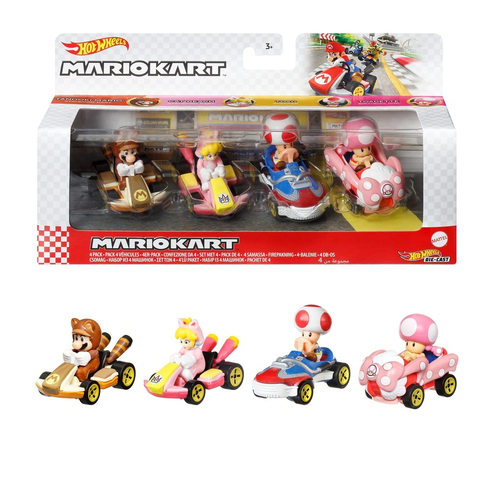 PACK 4 AUTOS METÁLICOS MARIO KART HOT WHEELS 3 - 1