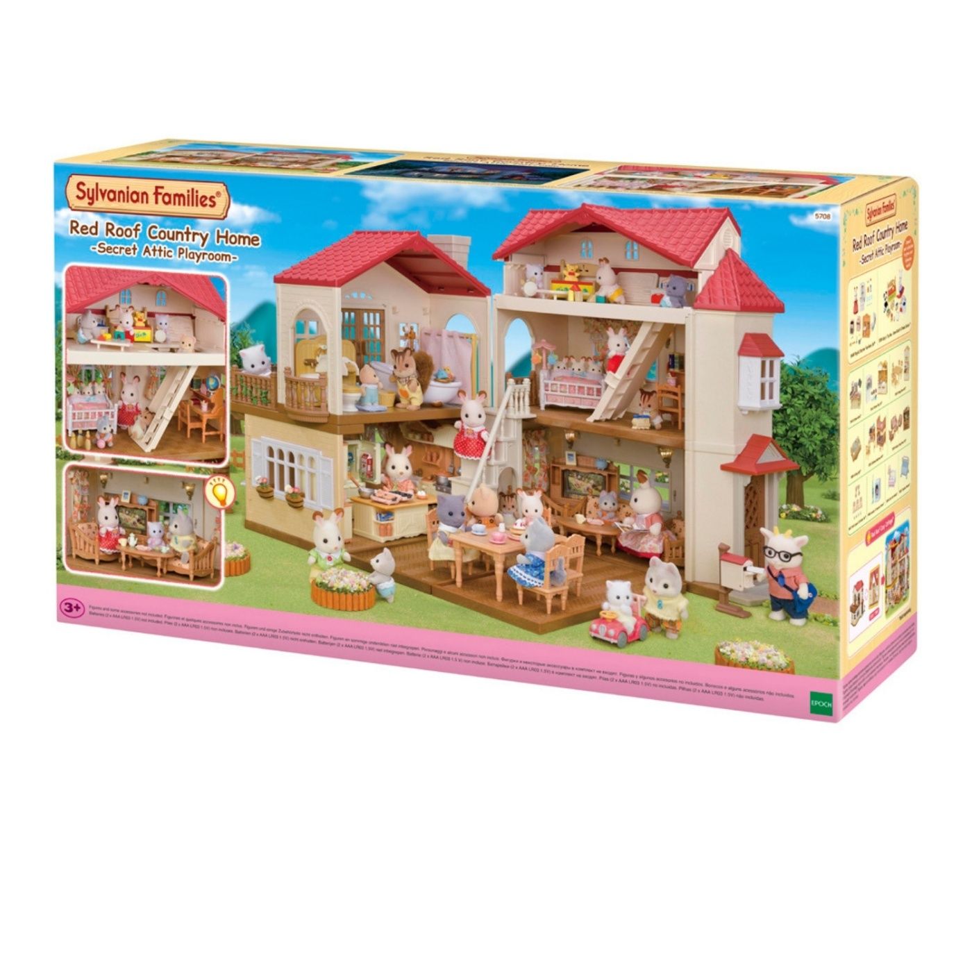 FIGURA COLECCIONABLE SYLVANIAN FAMILIES CASA DE CAMPO CON LUCES Y ATICO SECRETO - 1