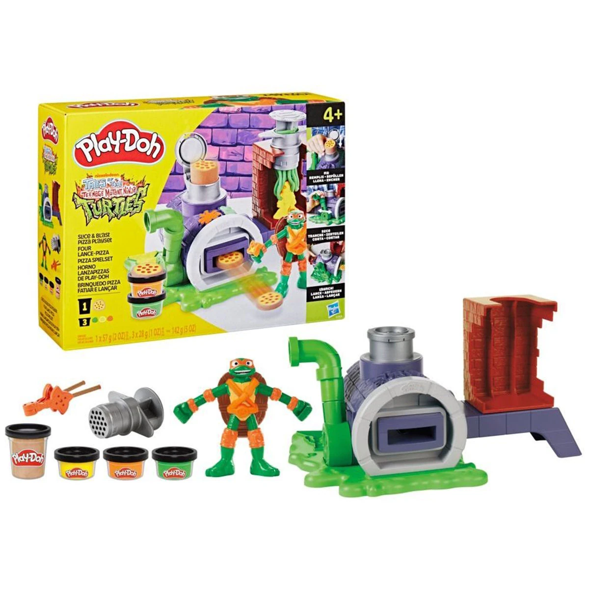 SET DE MASAS MOLDEABLES PLAY DOH HORNO LANZAPIZZAS TORTUGAS NINJA - 1