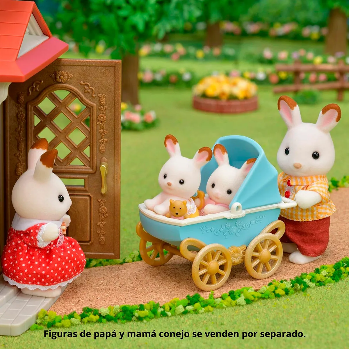 FIGURA COLECCIONABLE SYLVANIAN FAMILIES SET COCHE GEMELOS CONEJO CHOCOLATE - 3