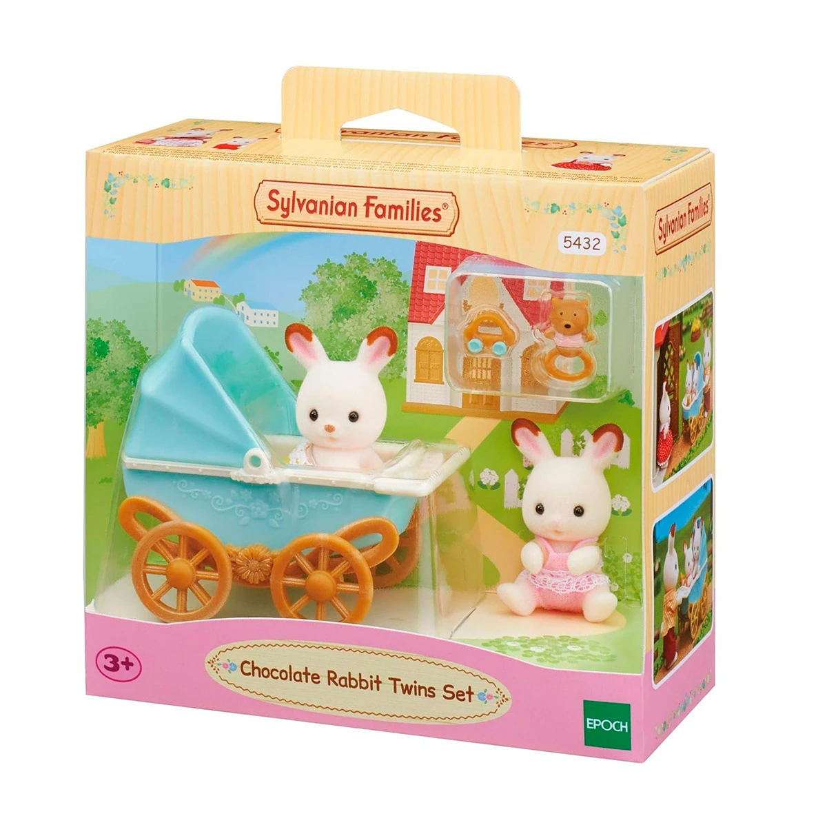 FIGURA COLECCIONABLE SYLVANIAN FAMILIES SET COCHE GEMELOS CONEJO CHOCOLATE - 4