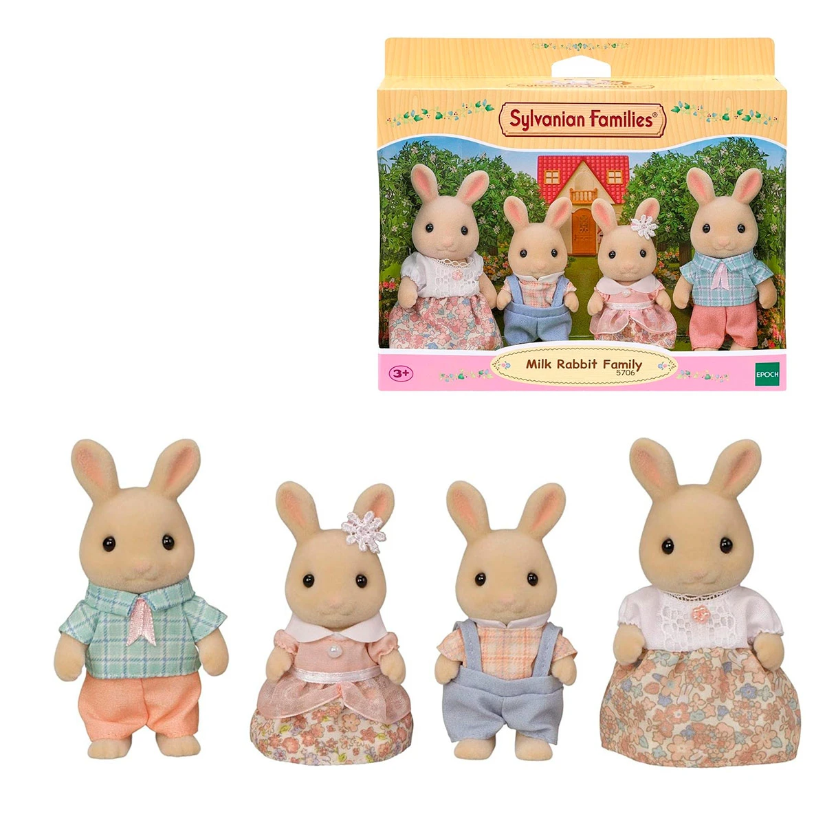 FIGURA COLECCIONABLE SYLVANIAN FAMILIES FAMILIA CONEJO DE LECHE - 1
