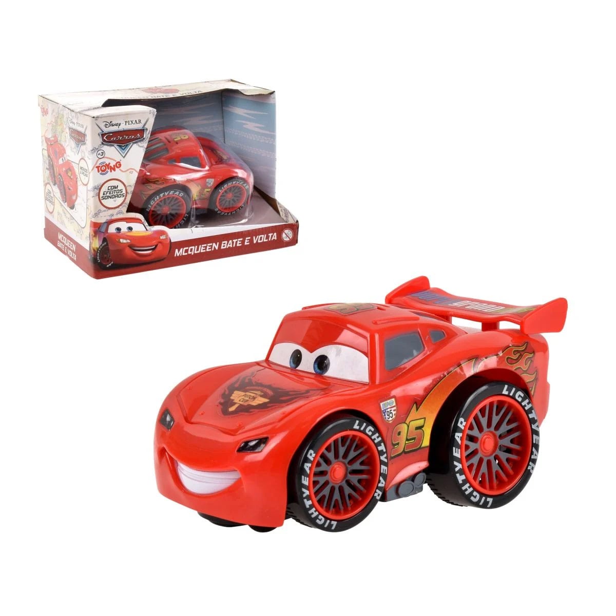 AUTO A BATERIA PARA NIÑO DISNEY RAYO MCQUEEN CARS 13 CM - 1