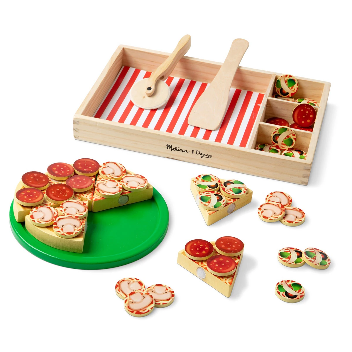 JUEGO DE MESA MELISSA & DOUG JUEGO DE PIZZA DE MADERA - 1