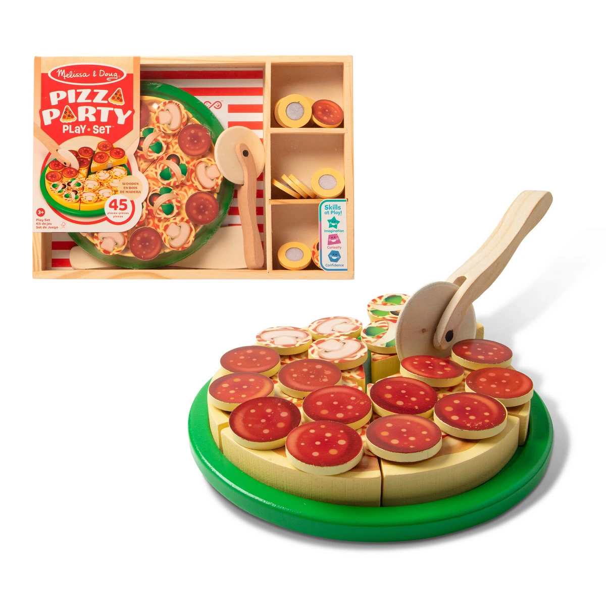 JUEGO DE MESA MELISSA & DOUG JUEGO DE PIZZA DE MADERA - 3