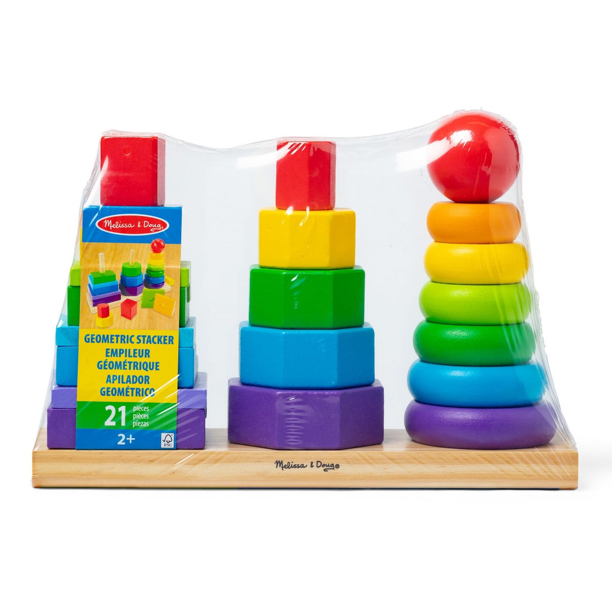 JUEGO DE MESA MELISSA & DOUG JUGUETE PARA APILAR CON FORMAS GEOMETRICAS - 1