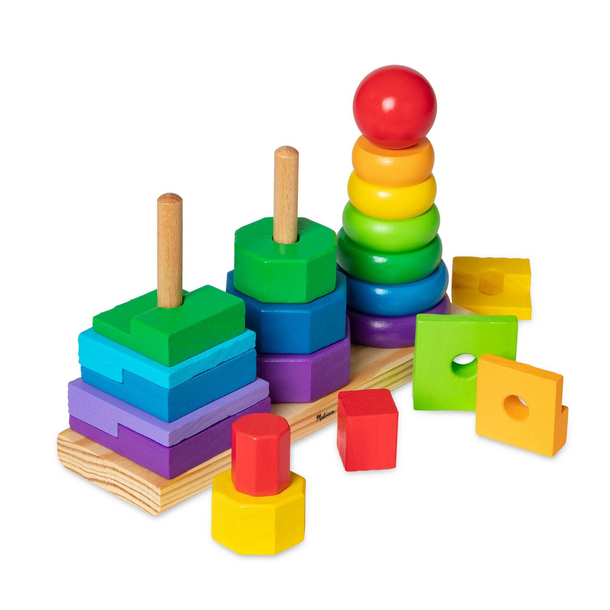 JUEGO DE MESA MELISSA & DOUG JUGUETE PARA APILAR CON FORMAS GEOMETRICAS - 2