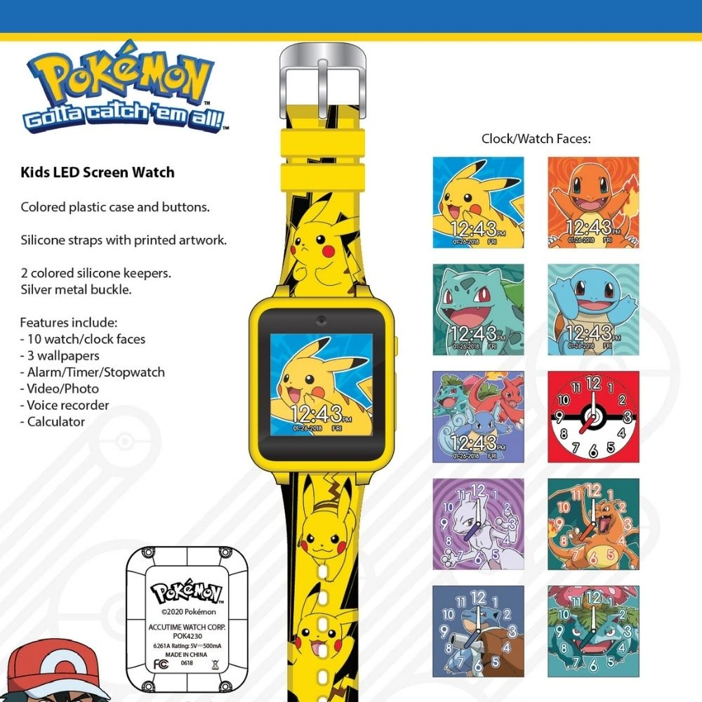 RELOJ POKÉMON INTERACTIVO CORREA AMARILLA - 3
