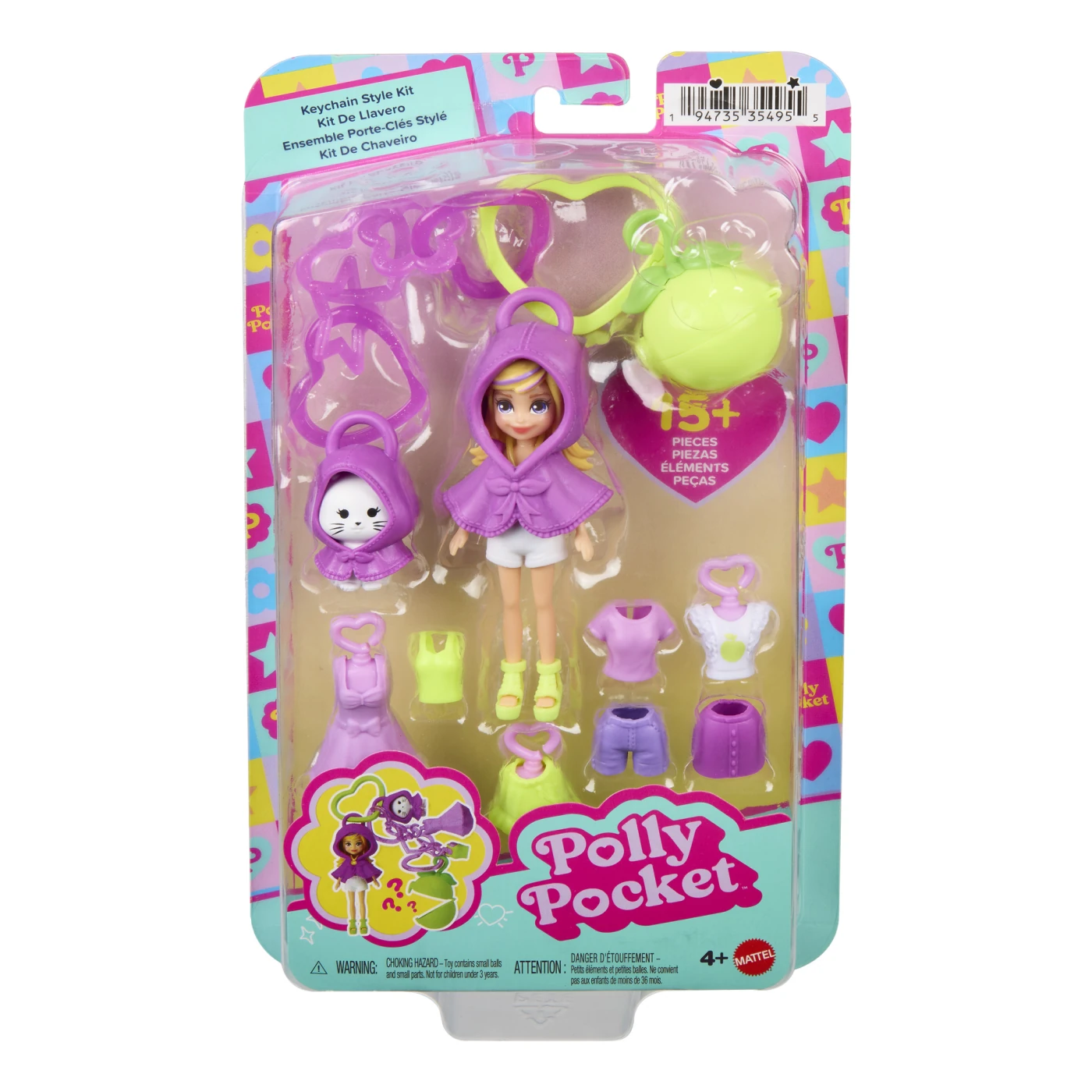 SET DE JUEGO POLLY POCKET LLAVERO FASHION CHARMS - 1