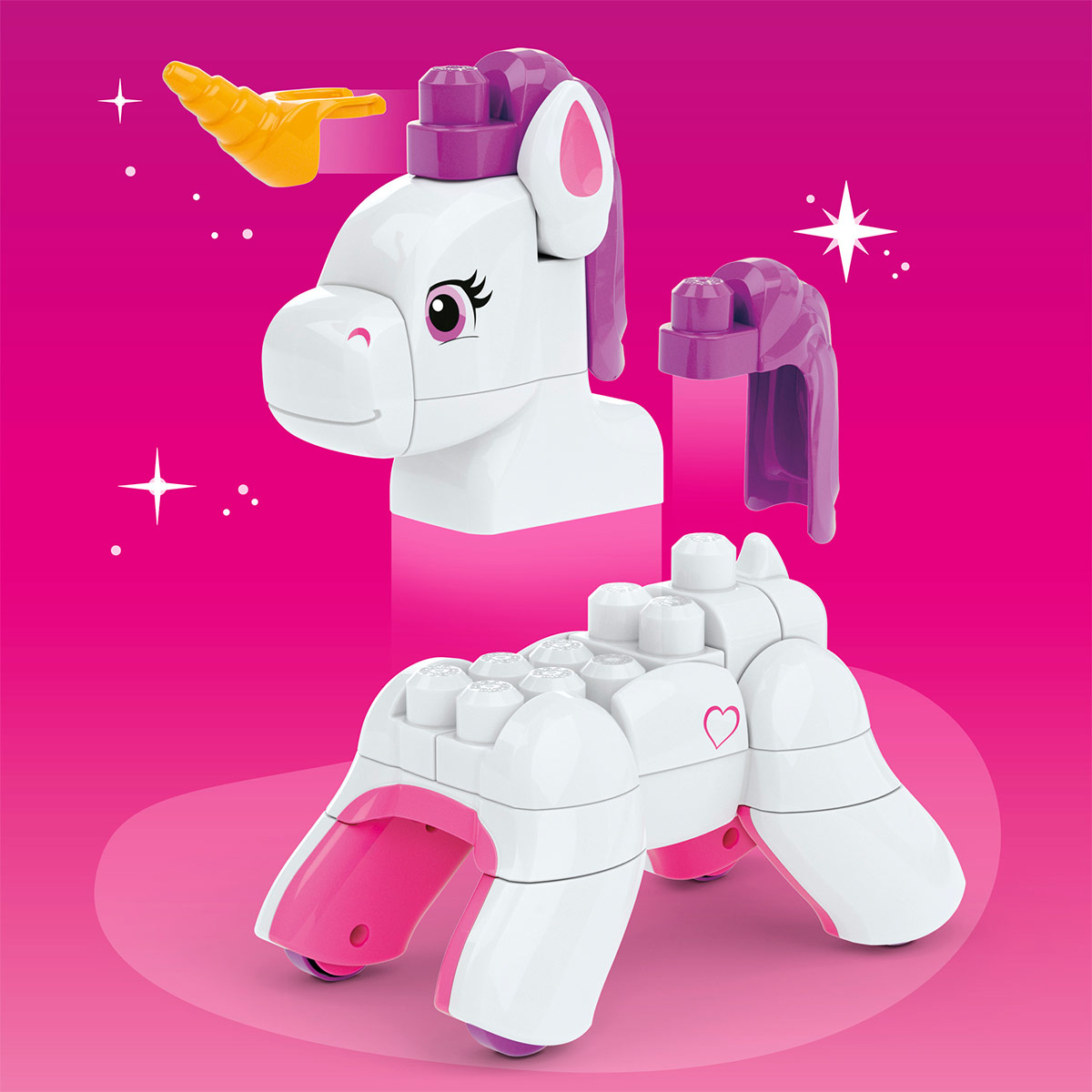 BLOQUES DE CONSTRUCCIÓN MEGA BLOKS CONSTRUCCIÓN 3 EN 1 UNICORNIO ARMA Y BRILLA - 7