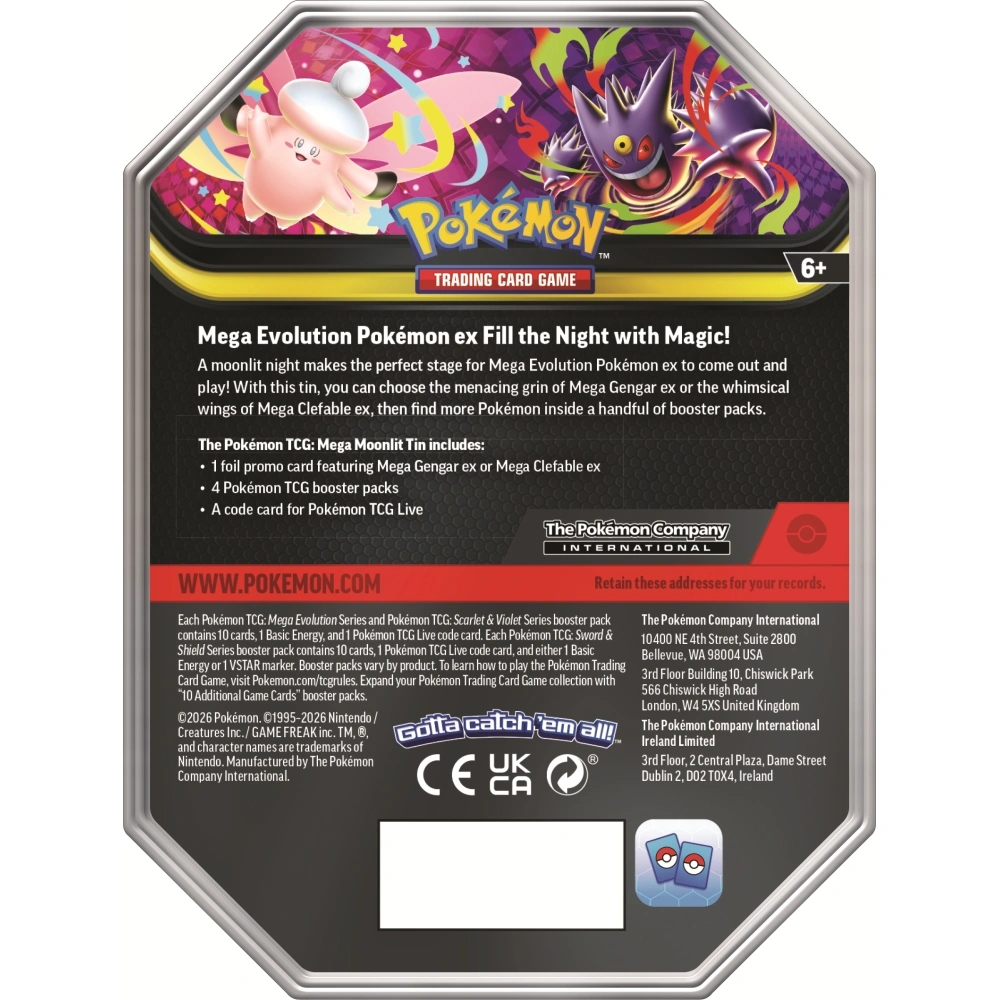 CARTAS COLECCIONABLES POKÉMON TCG MEGA MOONLIT TIN INGLÉS - 5
