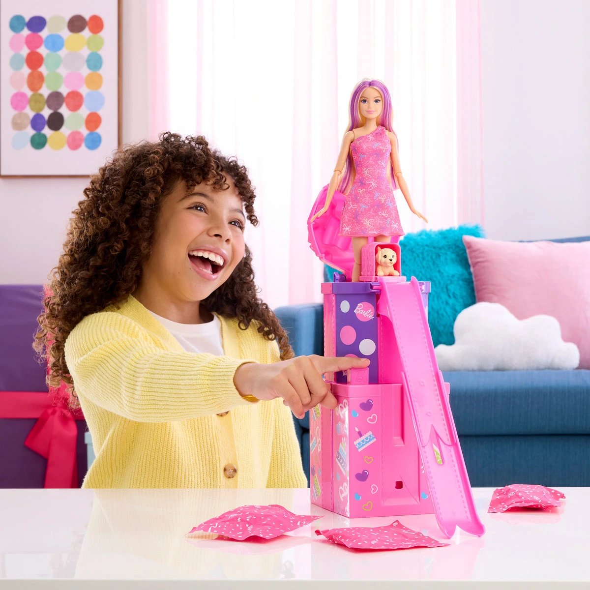 MUÑECA BARBIE PARTY UNBOXED RESBALADILLA - 13