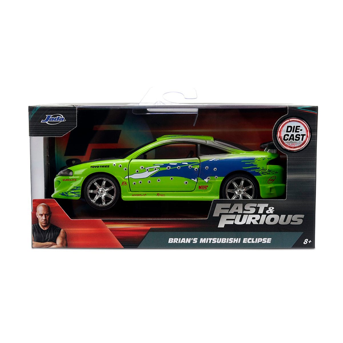 VEHÍCULO DE JUGUETE JADA DIECAST MITSUBISHI ECLIPSE 1995 ESCALA 1:32 RÁPIDOS Y FURIOSOS   - 1
