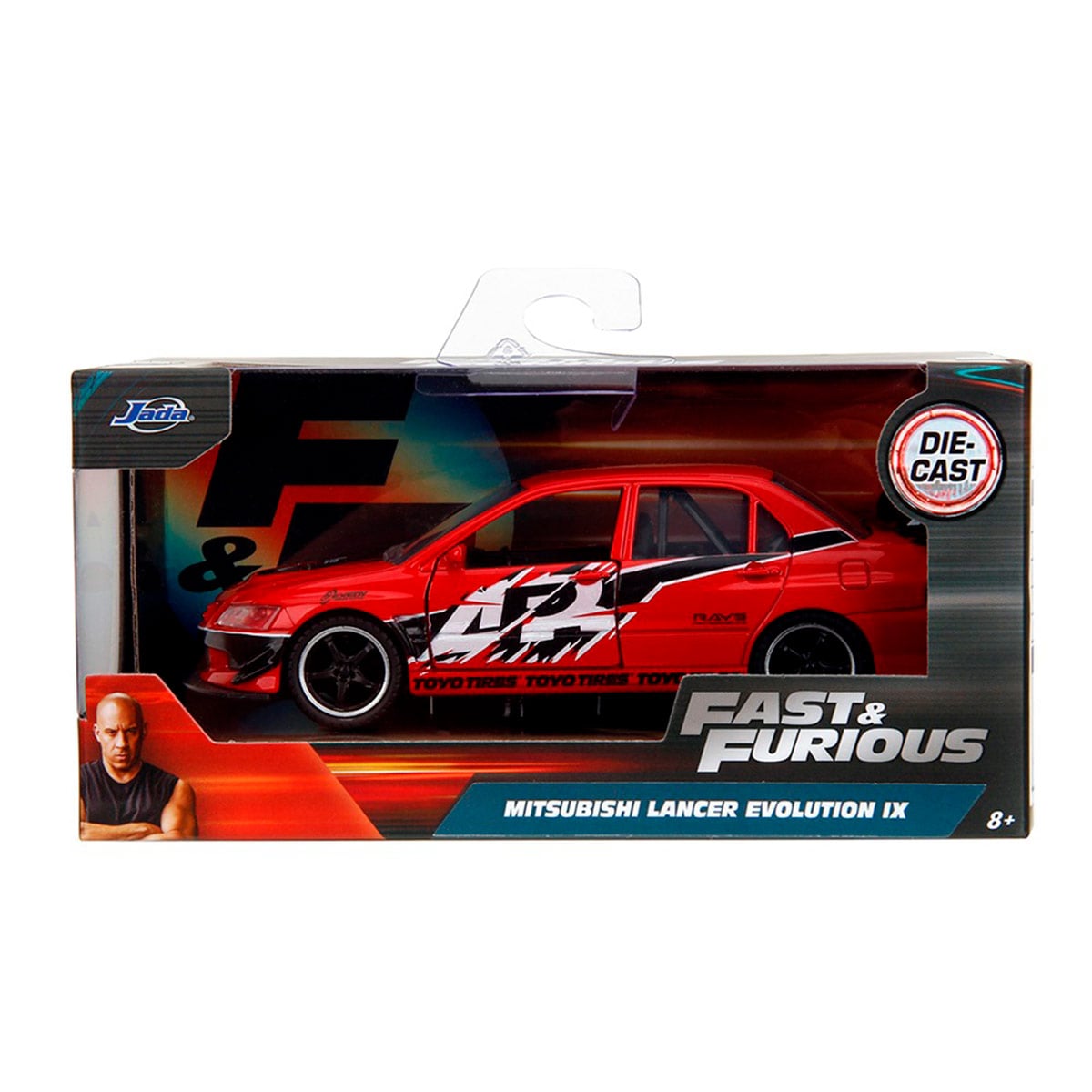 VEHÍCULO DE JUGUETE JADA DIECAST MITSUBISHI LANCER EVOLUTION IX ESCALA 1:32 RÁPIDOS Y FURIOSOS - 1