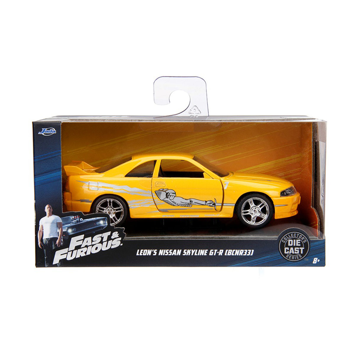 VEHÍCULO DE JUGUETE JADA DIECAST NISSAN SKYLINE GTR 1995 ESCALA 1:32 RÁPIDOS Y FURIOSOS   - 1