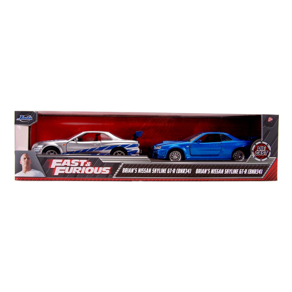 PACK X2 VEHÍCULOS DE JUGUETE JADA DIECAST NISSAN SKYLINE GT-R A ESCALA 1:32 RÁPIDOS Y FURIOSOS  - 4