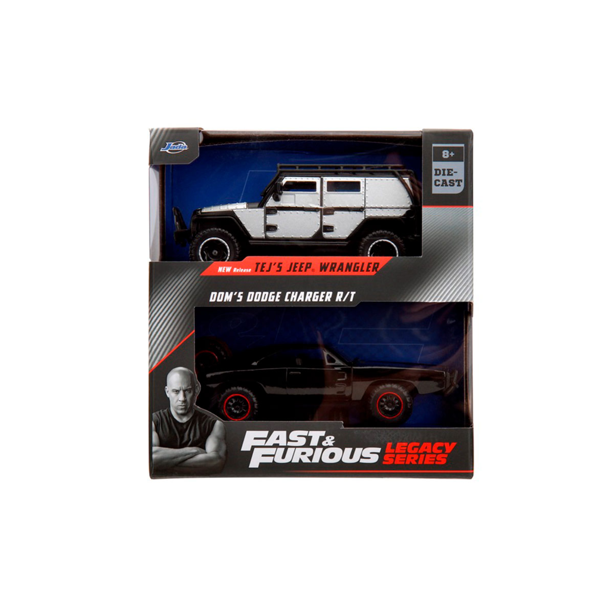 PACK X2 VEHÍCULOS DE JUGUETE JADA DIECAST JEEP WRANGLER Y DODGE CHARGER 1970 RÁPIDOS Y FURIOSOS - 1