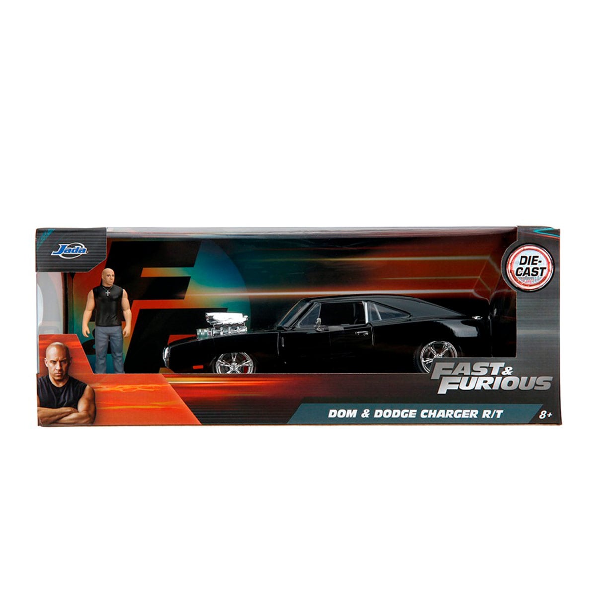VEHÍCULO DE JUGUETE JADA DIECAST DODGE CHARGER F1 1970 ESCALA 1:24 CON FIGURA RÁPIDOS Y FURIOSOS  - 1