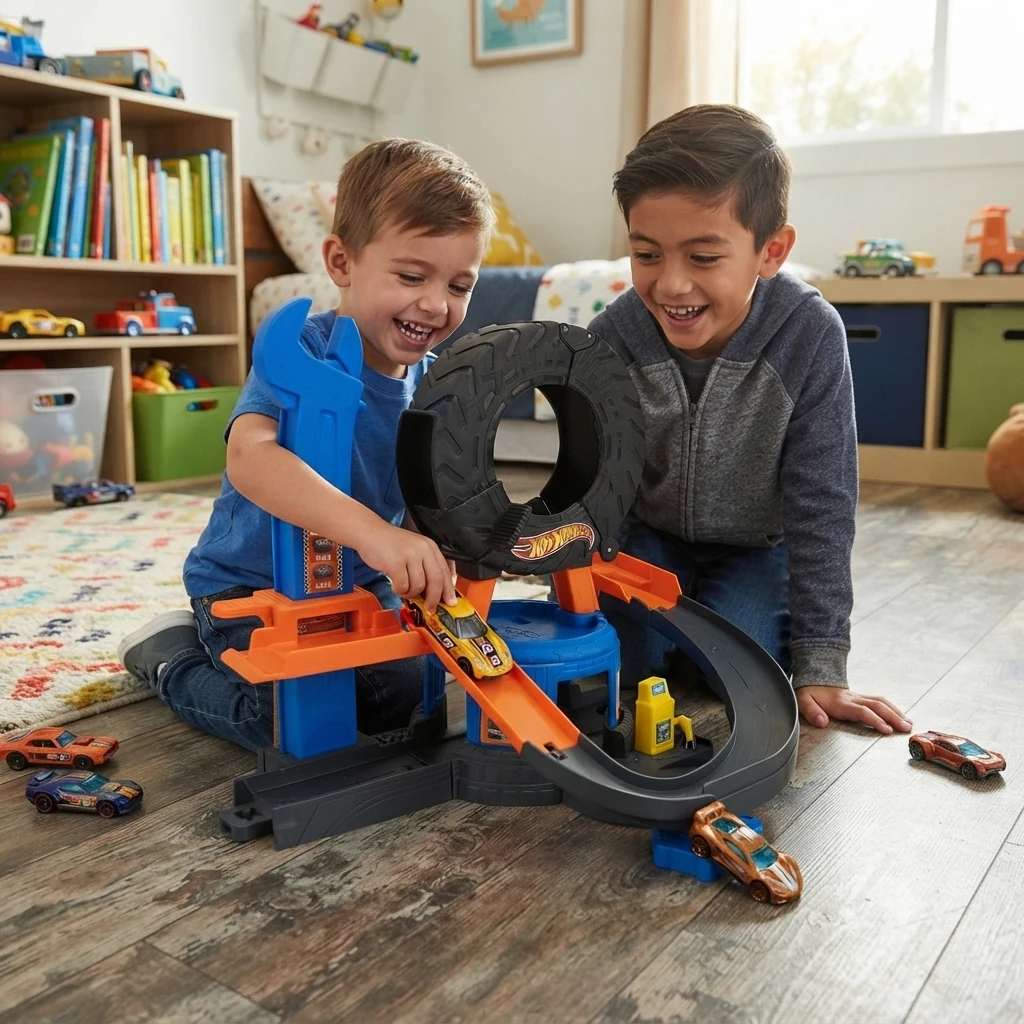 HOT WHEELS CITY PISTA DOWNTOWN CON AUTO - 1