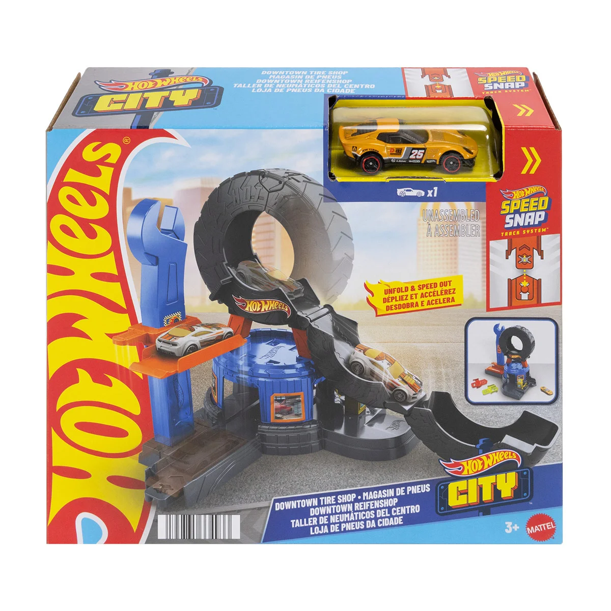 HOT WHEELS CITY PISTA DOWNTOWN CON AUTO - 2