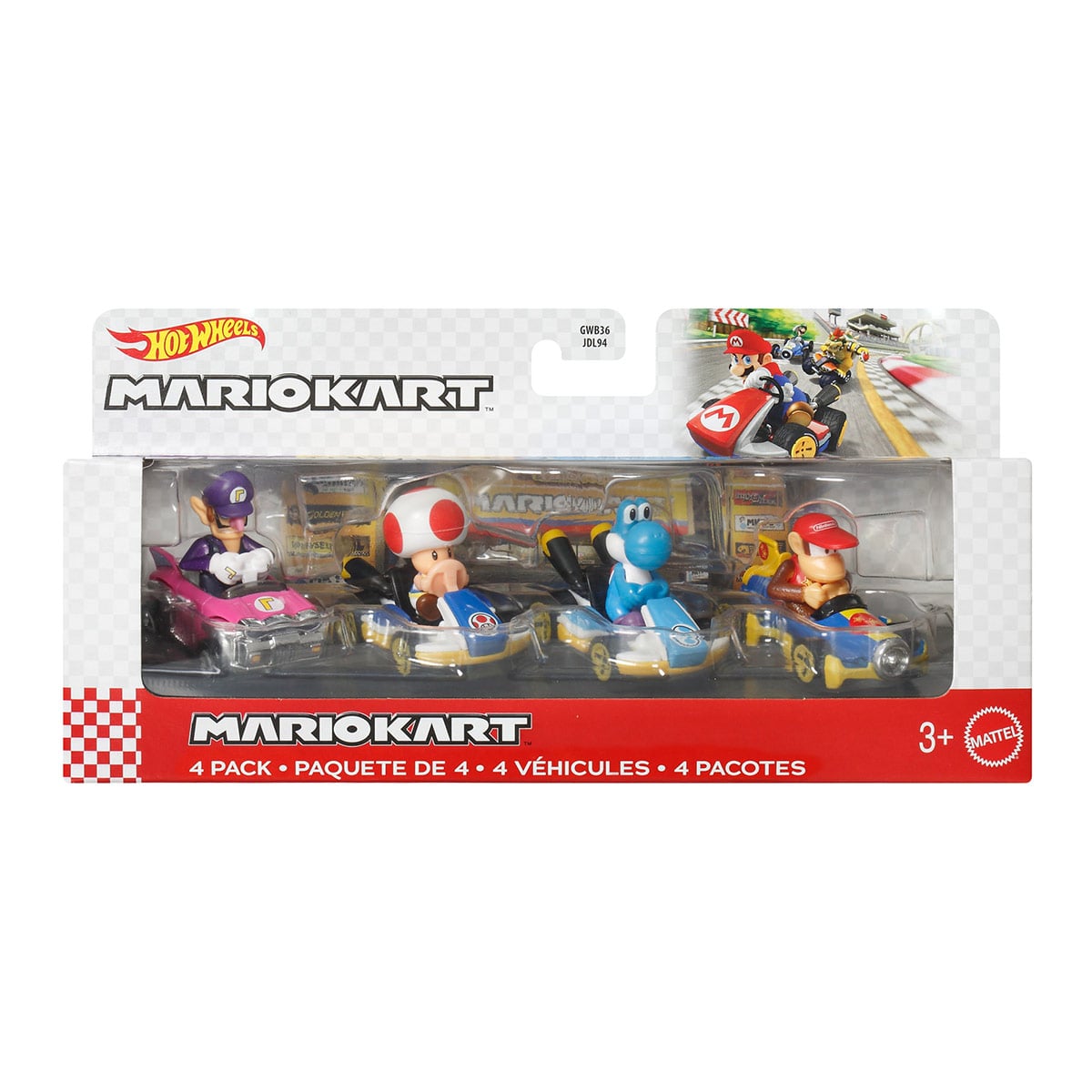 HOT WHEELS MARIO KART PAQUETE DE 4 VEHÍCULOS DE JUGUETE - 3