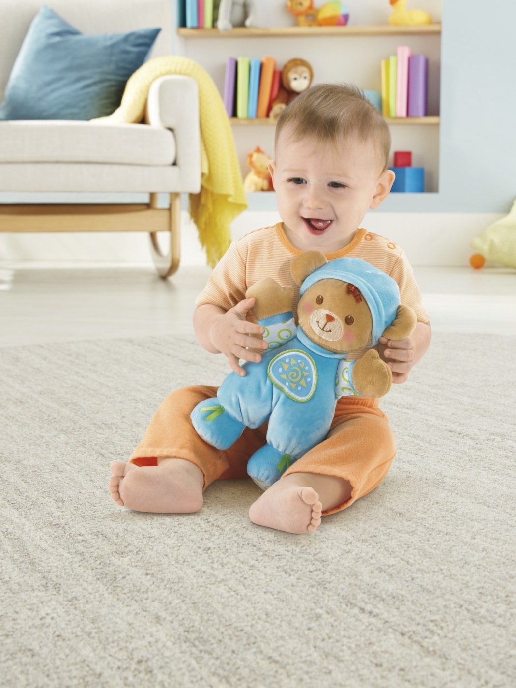 FISHER-PRICE PRIMERA MUÑECA OSITO FELPA SONAJA RECIÉN NACIDO - 1