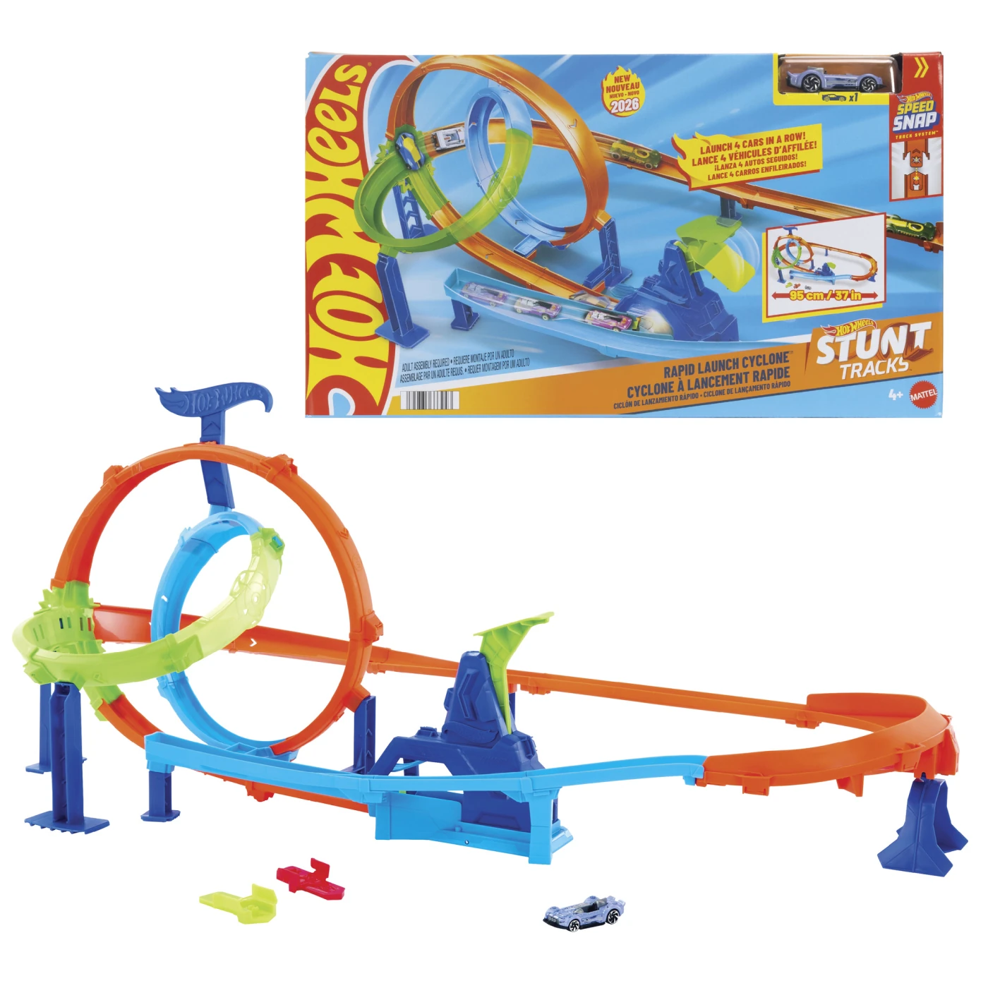 PISTA DE JUGUETE HOT WHEELS ACROBACIAS LANZA Y CHOCA - 1