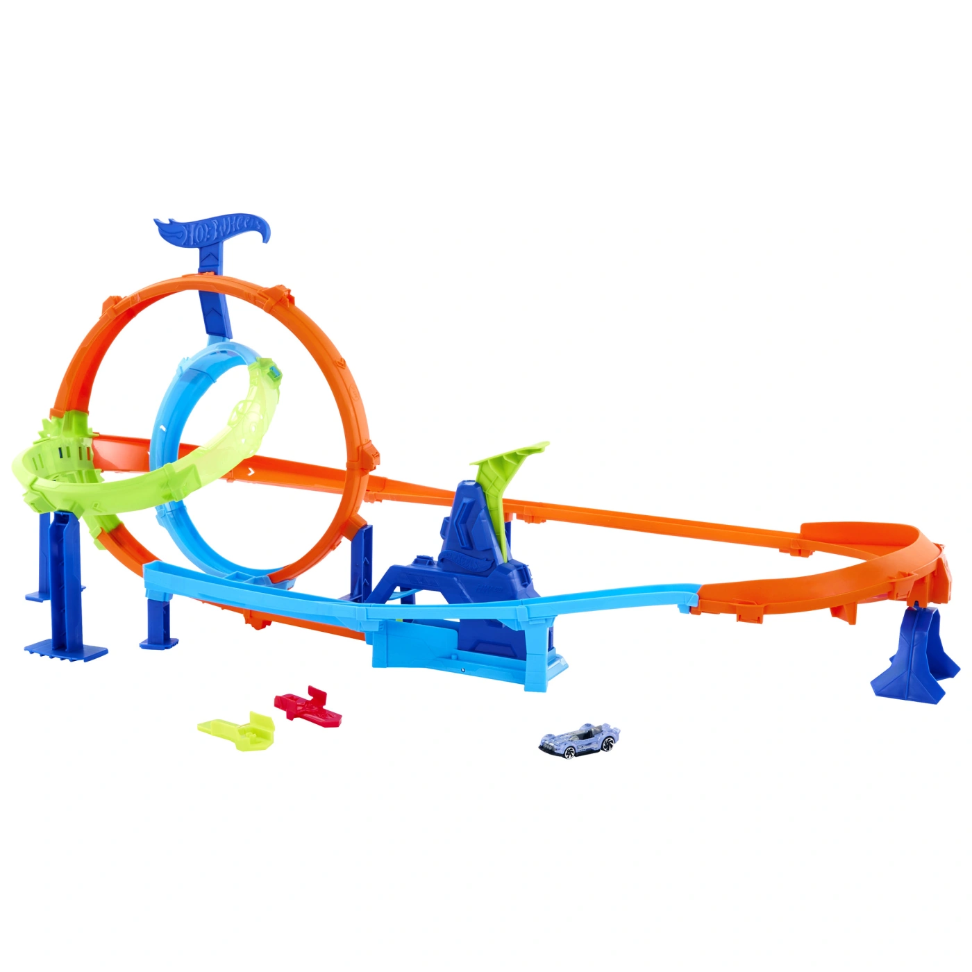 PISTA DE JUGUETE HOT WHEELS ACROBACIAS LANZA Y CHOCA - 2