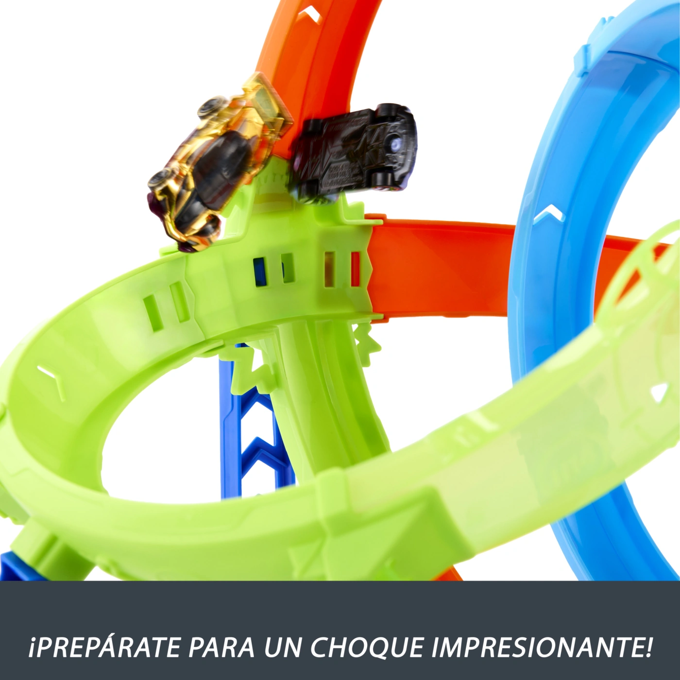 PISTA DE JUGUETE HOT WHEELS ACROBACIAS LANZA Y CHOCA - 10