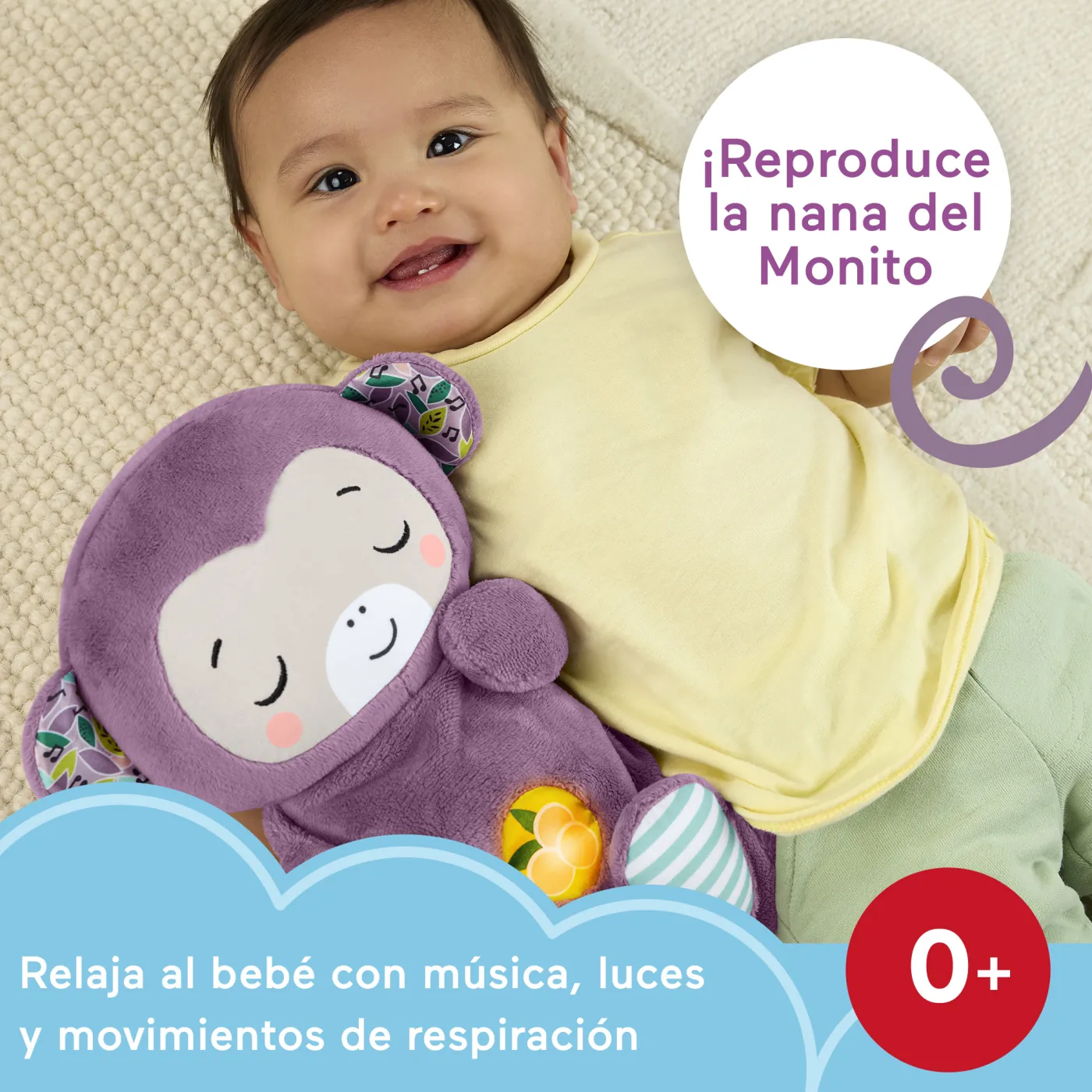 JUGUETE BEBÉ FISHER PRICE MONO MUSICAL DE DORMIR RECIÉN NACIDOS - 5