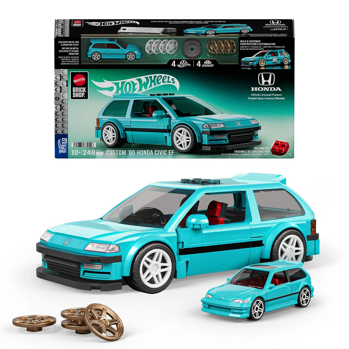 SET DE CONSTRUCCIÓN BRICK SHOP HOT WHEELS SPEED CUSTOM '90 HONDA CIVIC EF - 1