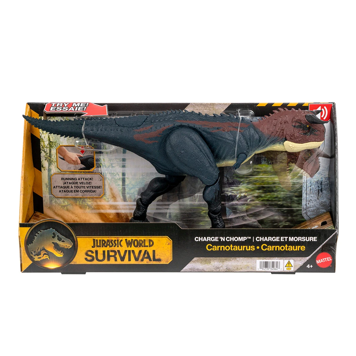 JURASSIC WORLD DINOSAURIO CARNOTAURUS EMBISTE MUERDE - 1