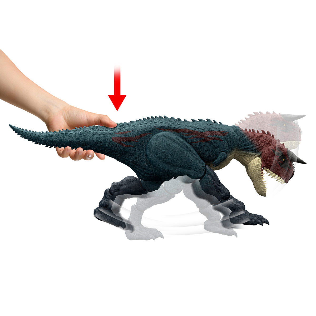 JURASSIC WORLD DINOSAURIO CARNOTAURUS EMBISTE MUERDE - 6
