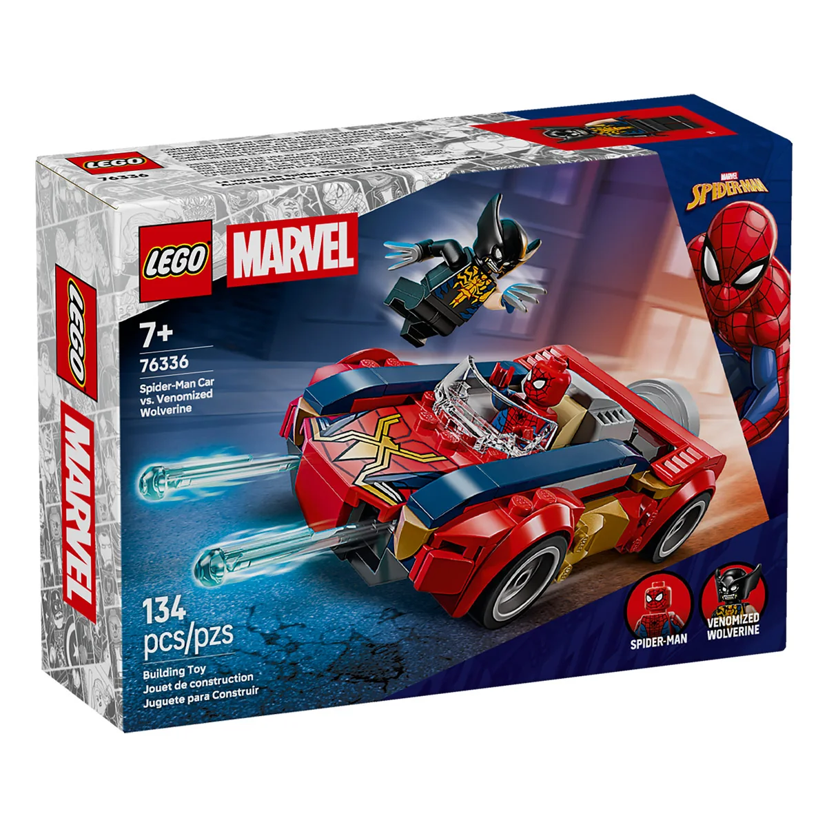 BLOQUES DE CONSTRUCCIÓN LEGO COCHE DE SPIDER MAN VS LOBEZNO VENOMIZADO - 1