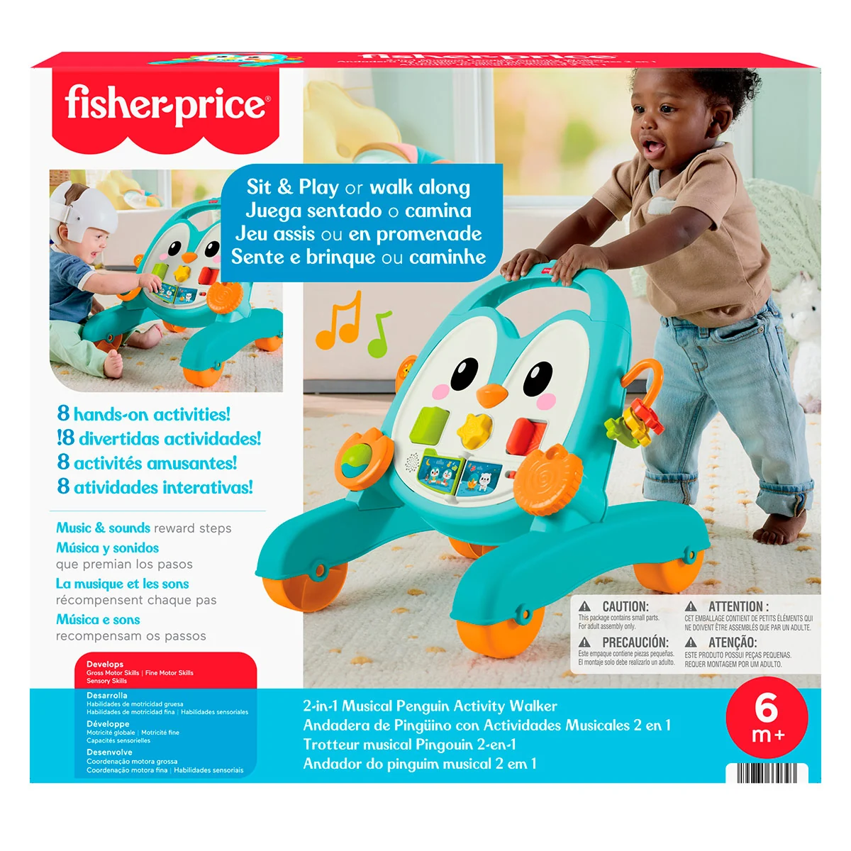 ANDADERA MUSICAL FISHER PRICE PINGUINO AZUL BEBÉ - 1