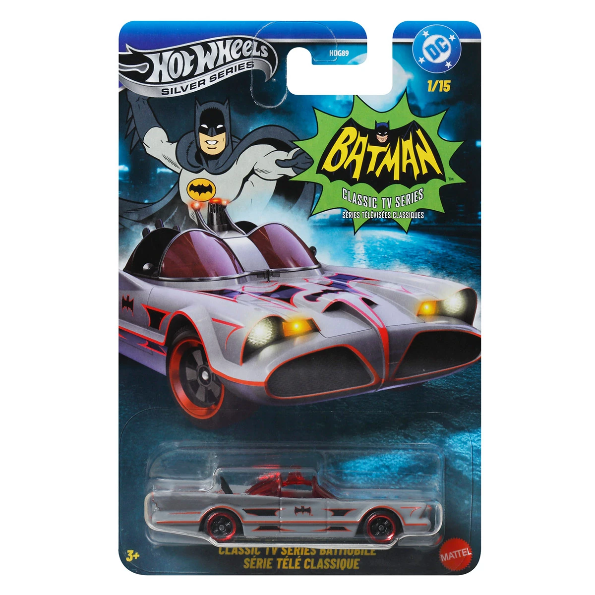 VEHÍCULO DE JUGUETE HOT WHEELS COLLECTOR AUTO BATMAN DE METAL A ESCALA 1:64 - 2