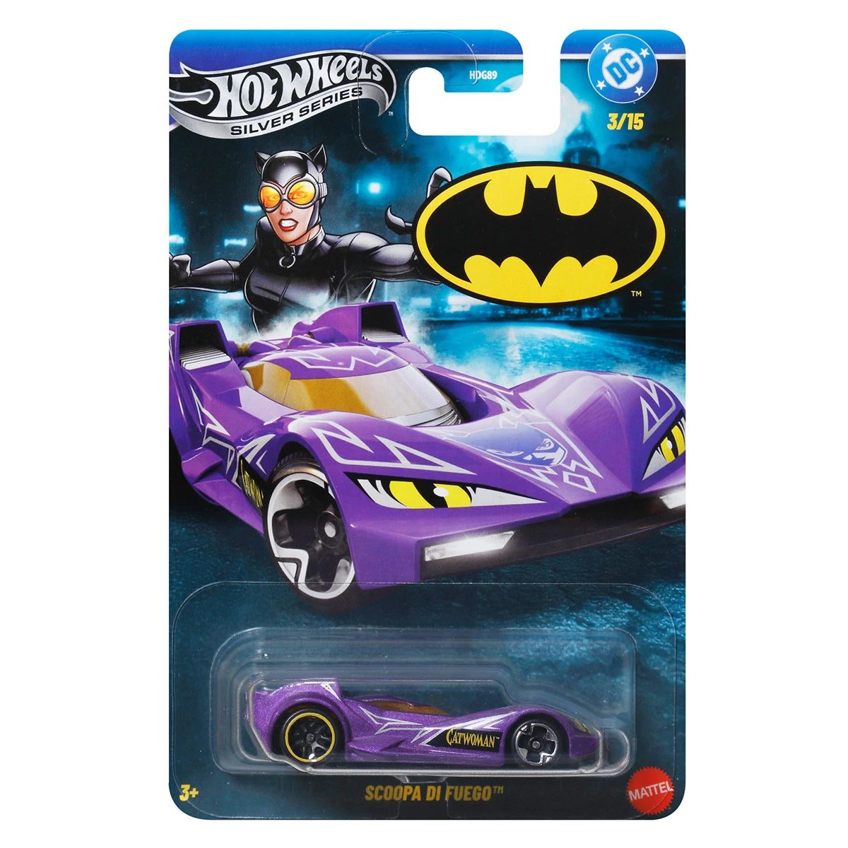 VEHÍCULO DE JUGUETE HOT WHEELS COLLECTOR AUTO BATMAN DE METAL A ESCALA 1:64 - 3