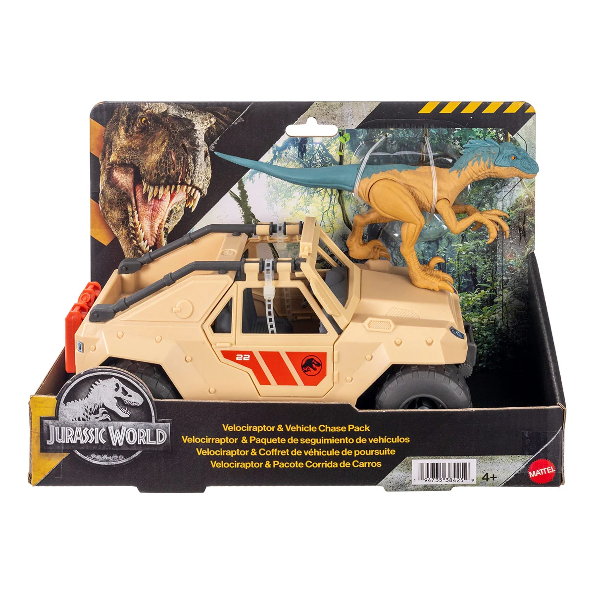 JURASSIC WORLD JUGUETE JURASSIC WORLD VEHÍCULO 4X4 Y DINOSAURIO - 1