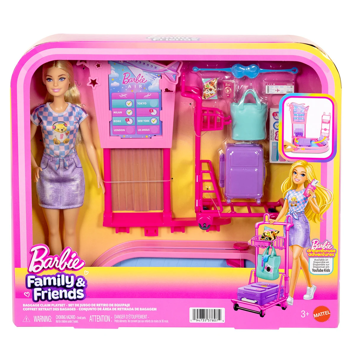 MUÑECA BARBIE SET DE JUEGO CON MUÑECA AVENTURAS DE VIAJE  - 1