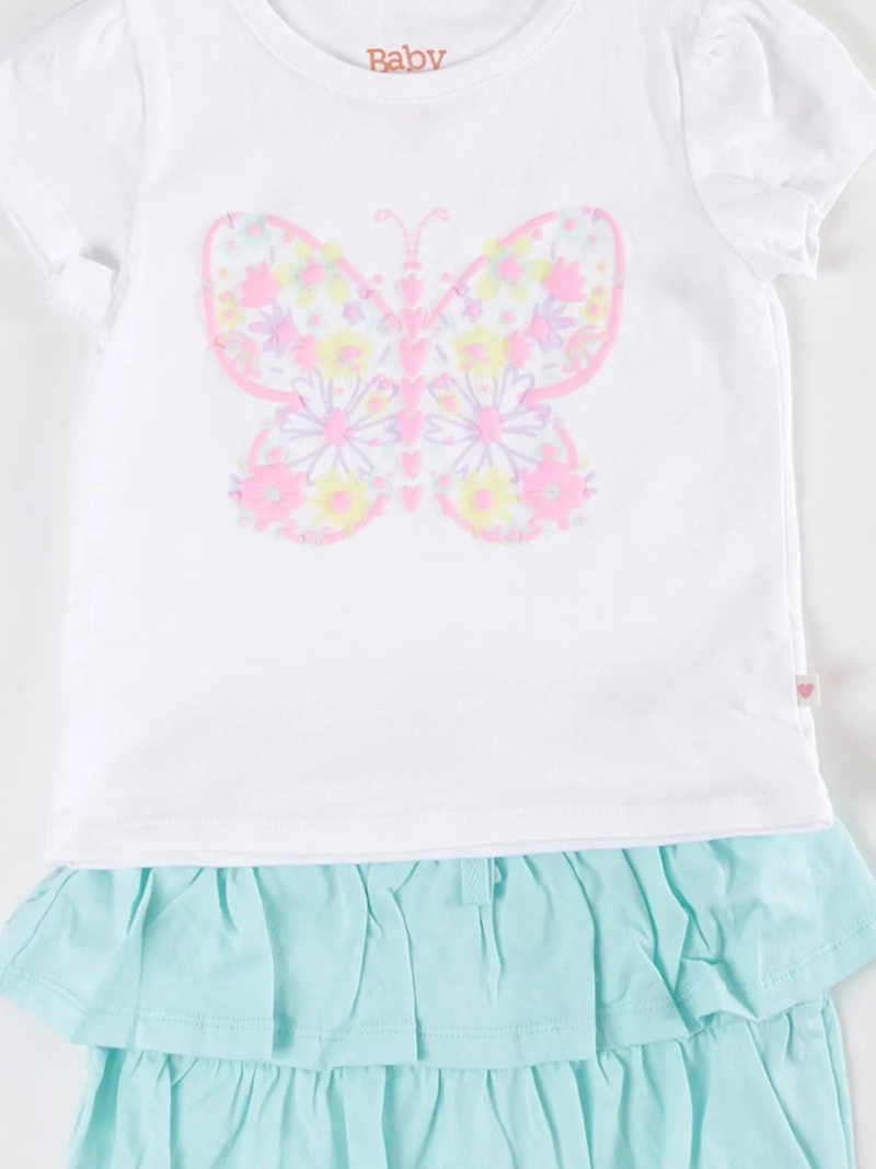 CONJUNTO NEON ALGODÓN POLO + FALDA BEBE NIÑA BABY HARVEST - 3