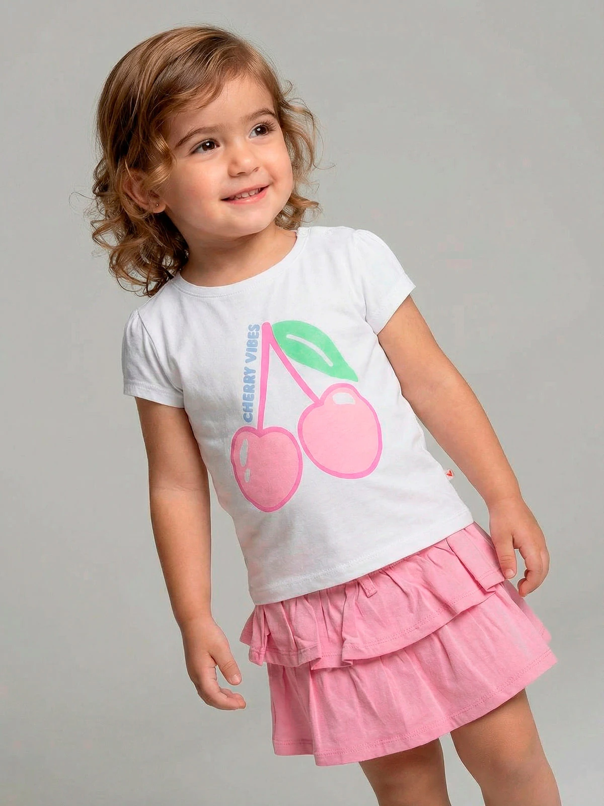 CONJUNTO NEON ALGODÓN POLO + FALDA BEBE NIÑA BABY HARVEST - 2