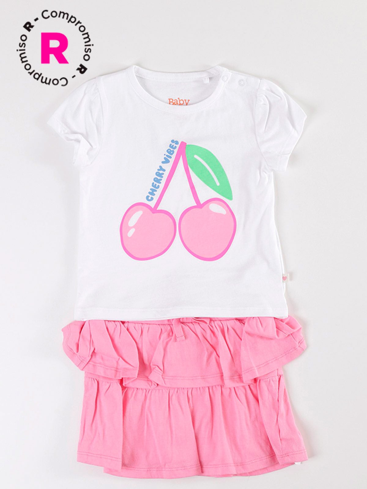 CONJUNTO NEON ALGODÓN POLO + FALDA BEBE NIÑA BABY HARVEST - 5
