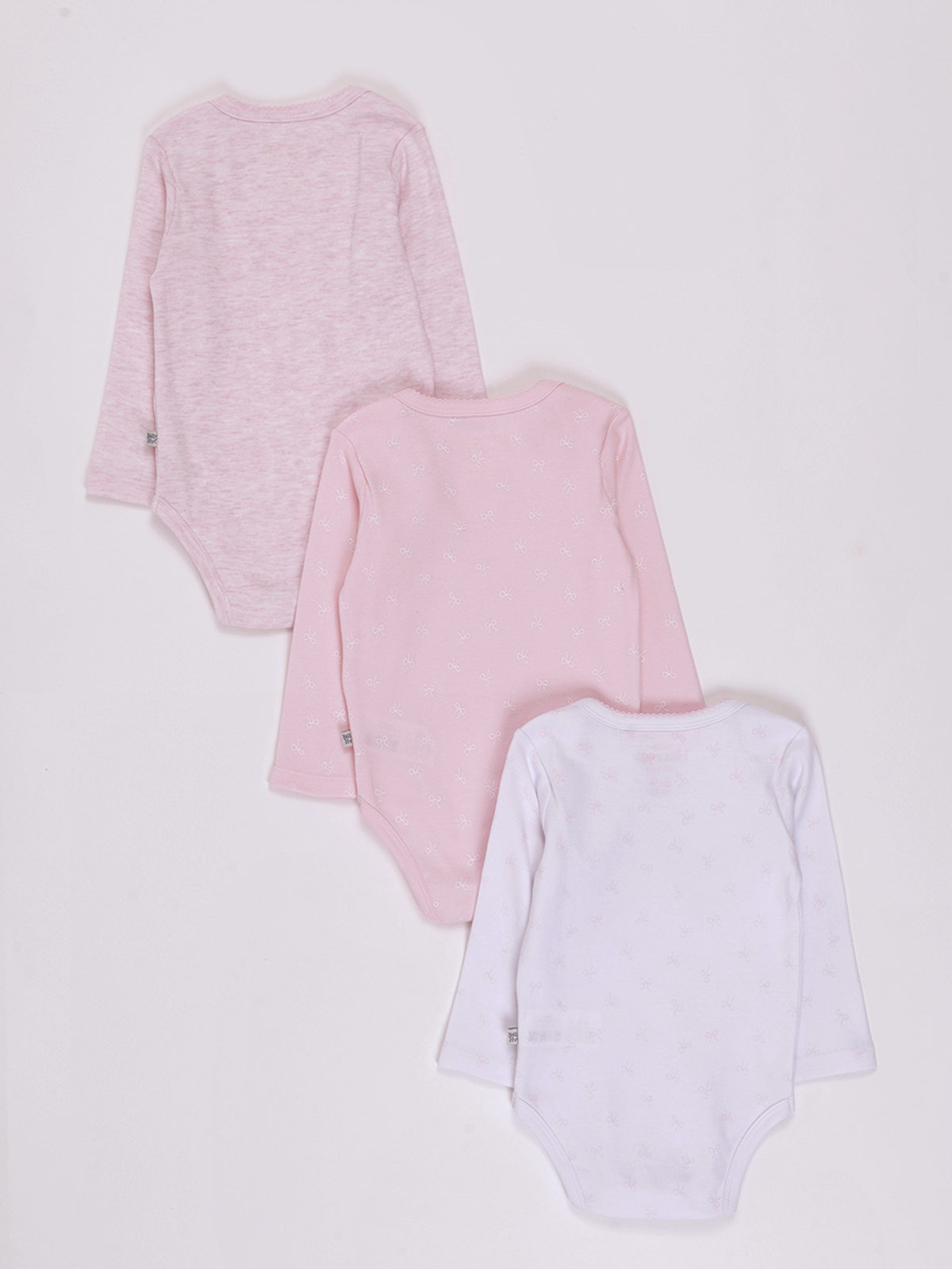 PACK X3 BODYS MANGA LARGA ALGODÓN BEBE NIÑA BABY HARVEST - 2