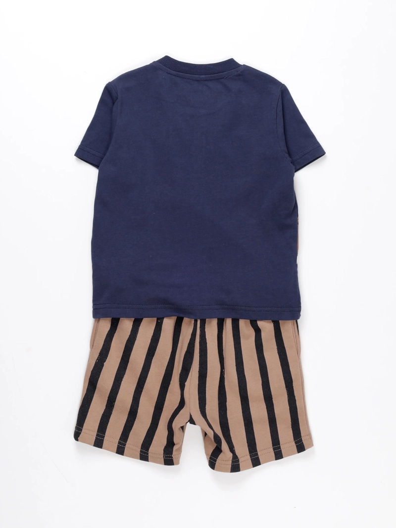 CONJUNTO DINO ALGODÓN POLO + SHORT BEBE NIÑO BABY HARVEST - 2