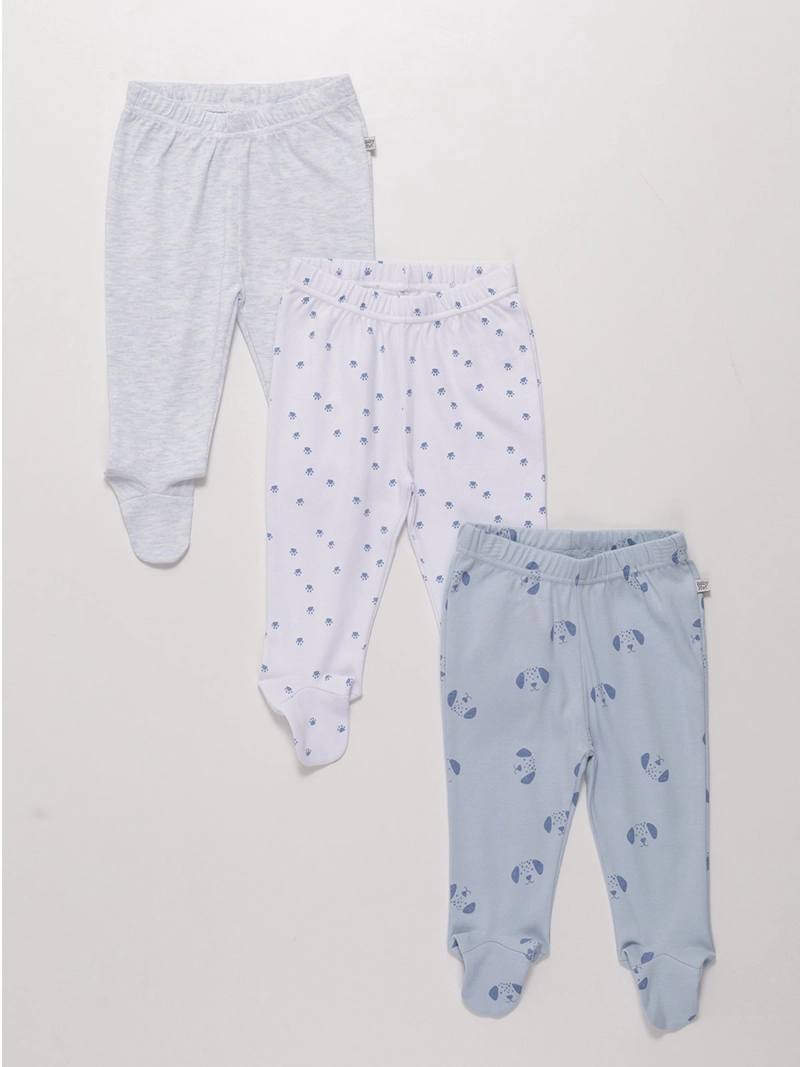 PACK X3 PANTALONES ALGODÓN BEBE NIÑO BABY HARVEST - 1